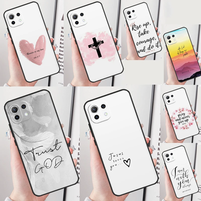 Bible Verse Faith Jesus cross For Xiaomi 13 Ultra 12 Lite 11T 12T 13T Pro 12X POCO F5 X5 X3 Pro X4 F4 GT M5 M5s F3 Case