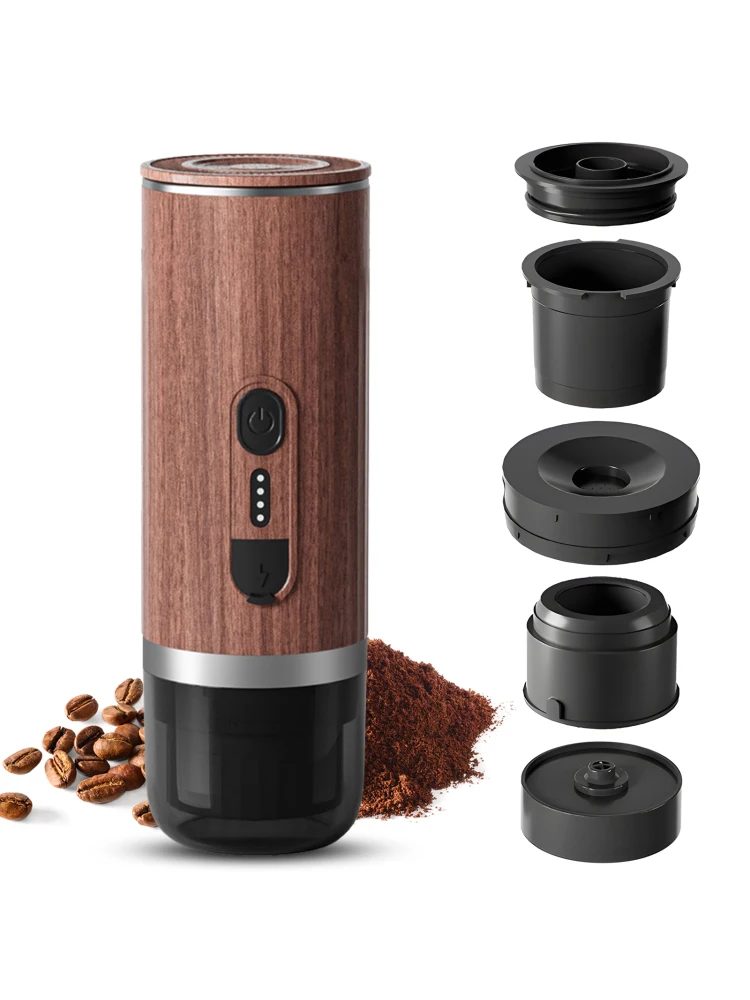 Portable Electric Espresso Coffee Machine Cordless Heating 3oz Single Serve Mini Coffee Maker 92℃ Smart Brew 20Bar Pump Pressure