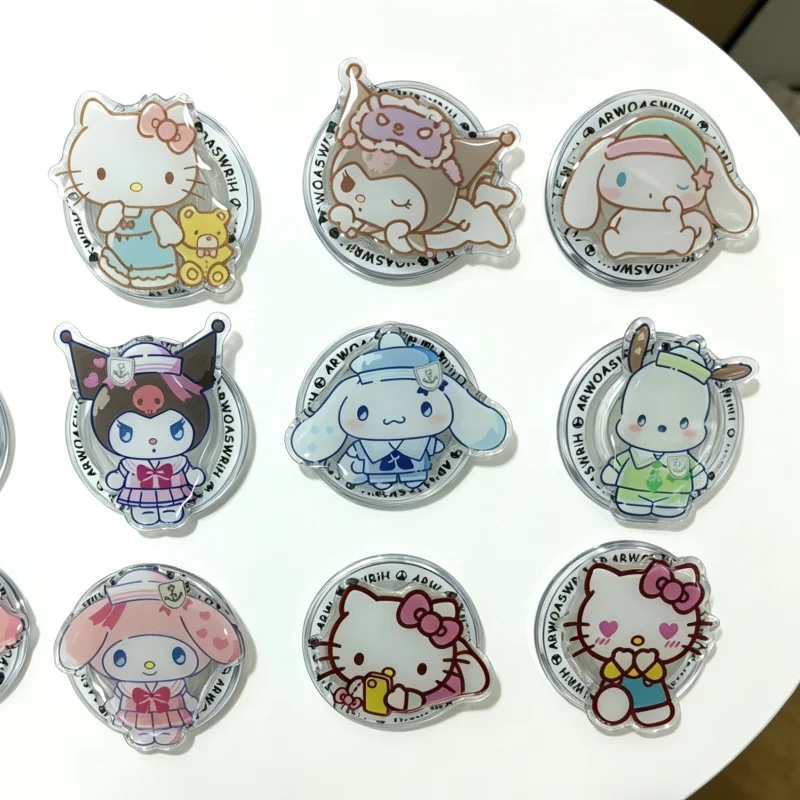 Sanrio Cartoon Cinnamoroll Pajama Style Magnetic For MagSafe Rotating Collapsible Phone Stand Compatible For iPhone Phone Holder