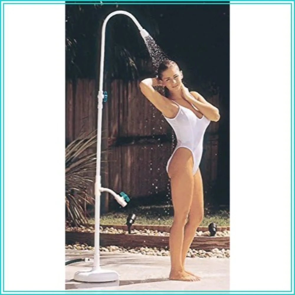 

Portable Poolside Power Shower with Foot Washer for Outdoor Camping