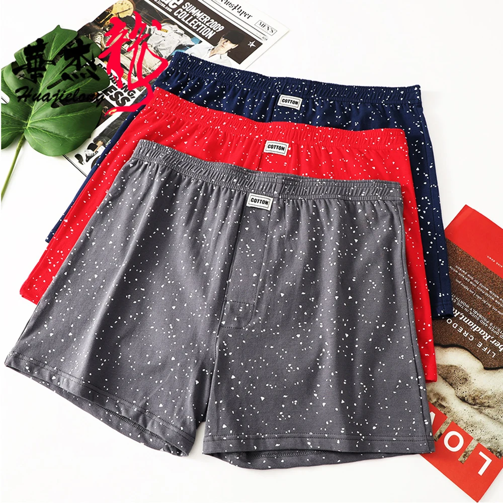 

3PCS/Pack 100% Cotton Loose Breathable Alo Man Boxer Mens Starry Sky Print Shorts Underwear Soft Skin-friendly Boxers Hombre