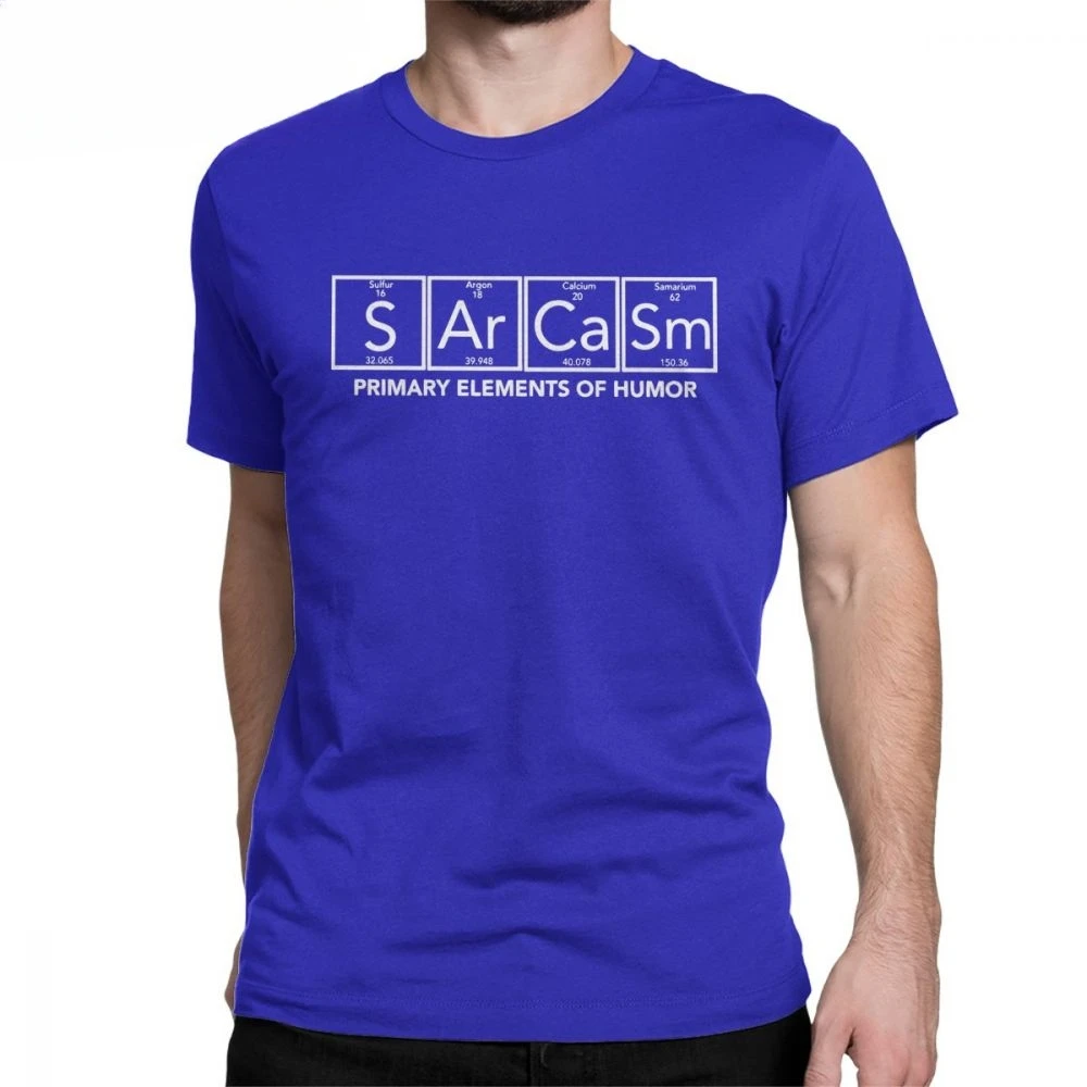 Men Sarcasm Science Primary Elements Of Humor T Shirt Men Periodic Chemistry Elements Periodic Table Tees S Ar Ca Sm T-Shirt