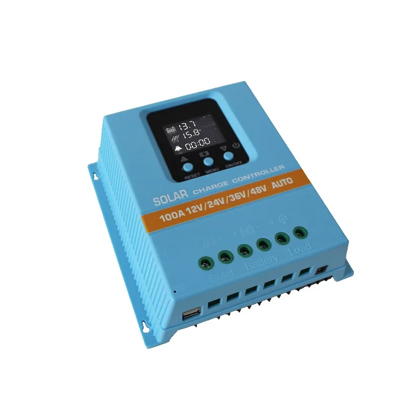 

Automatic Recognition 48/36/24/12v 100 80 60 Ampere Solar Charging Controller LCD Display Dual USB PWM Type