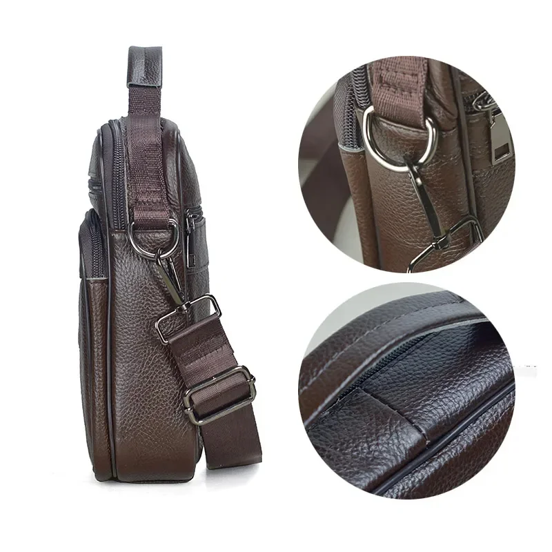 Large Men Handbag Male Genuine Leather Shoulder Men's Fashion Travel Messenger Business Tablet Bag Tote