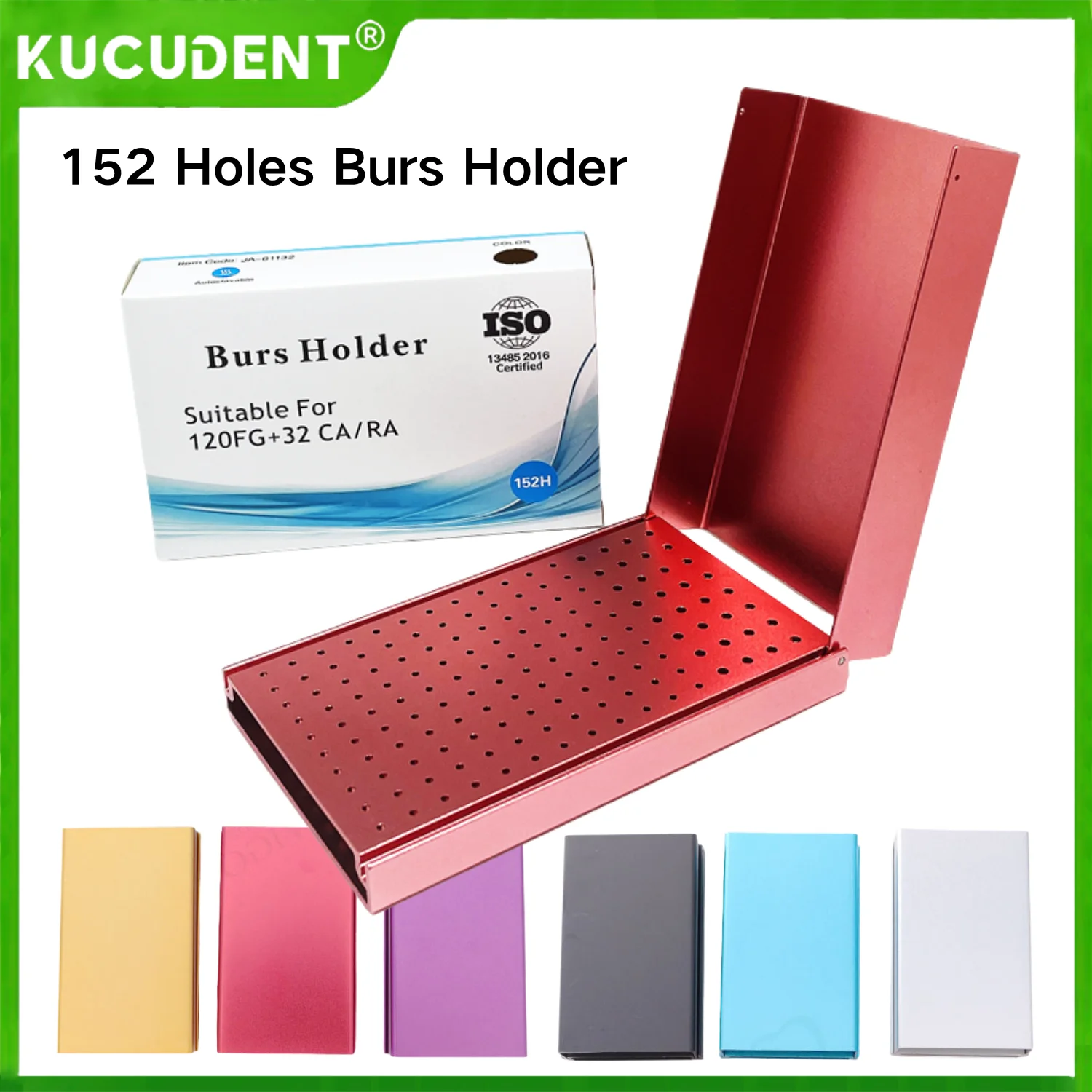 

Алюминиевый держатель стоматологических боров с 152 отверстиями для высокой низкоскорости 135 ℃ Автоклавируемые стерилизуемые боры, подставка для чистки, лабораторные инструменты