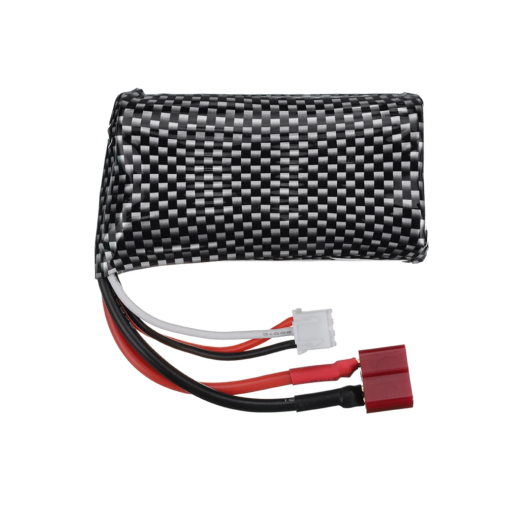 Batteria agli ioni di litio all'ingrosso 1-10 pezzi 7.4v 3200mAh 18650 2S 7.4V T Plug per Wltoys 144001   12428 12423 10428 RC Auto Giocattoli Parti Batteria