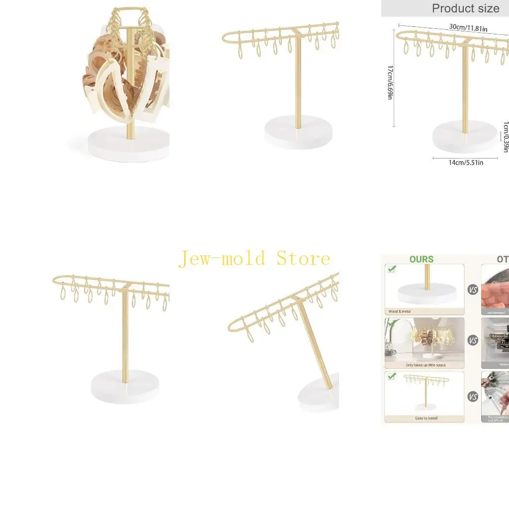 

C71B Metal Hair Clip Organizers Stand Hair Accessory Storage Rack Metal Texture Suitable for Jewelry and Accessories Display