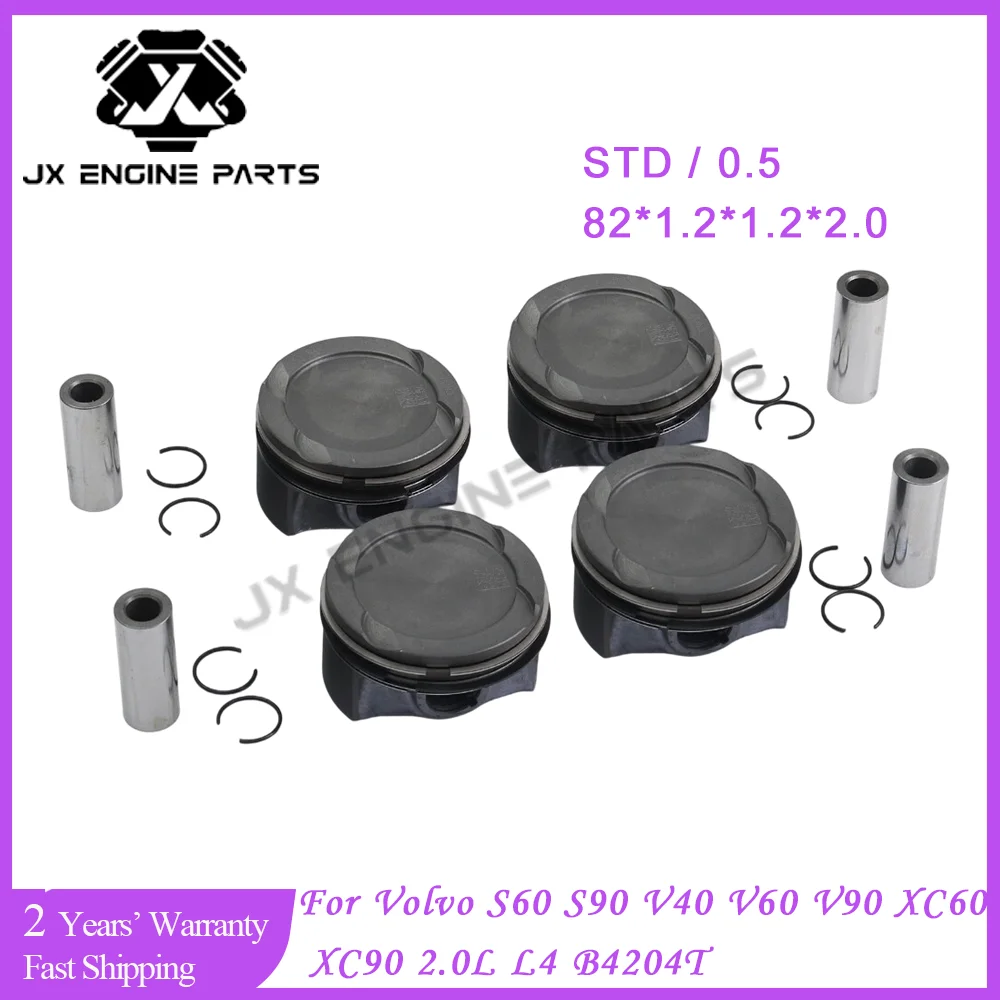 Juego de anillos de pistón para motor B4204T STD 0,5 para Volvo 2,0 S60 S90 V60 V90 XC60 XC90 2.0T 2.0L L4 GAS T4 T5 32213692 82mm 14-25