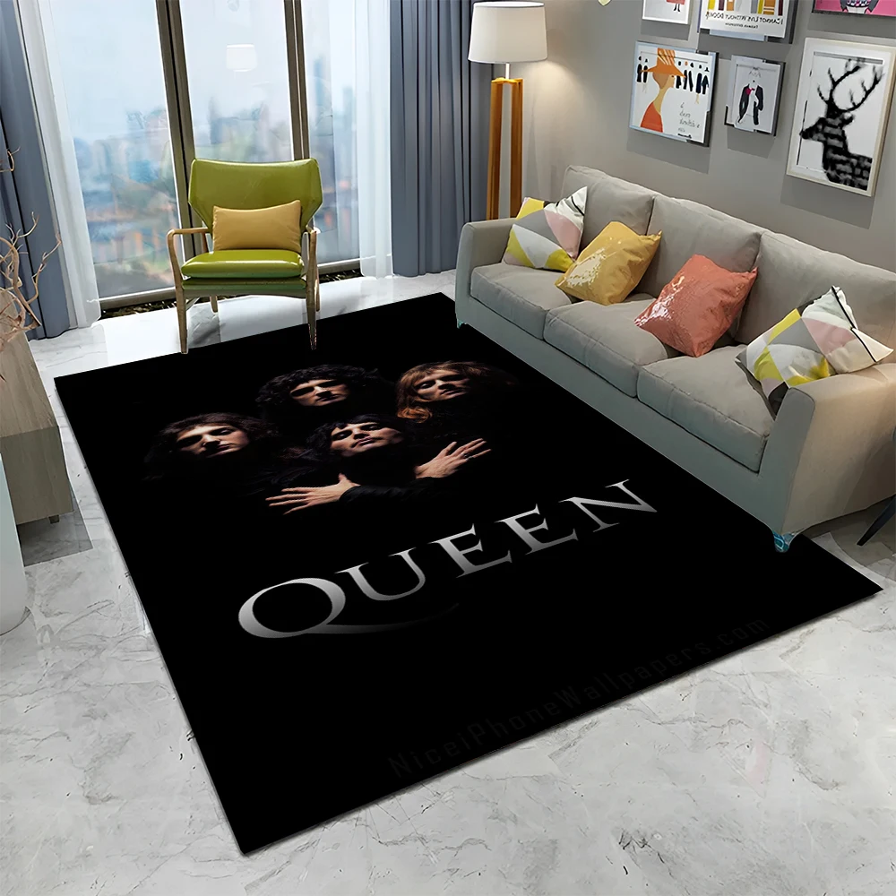 Freddie Mercury Queen-Rock-Band Carpet Rug for Home Living Room Bedroom Sofa Doormat Decor,kids Play Area Rug Non-slip Floor Mat