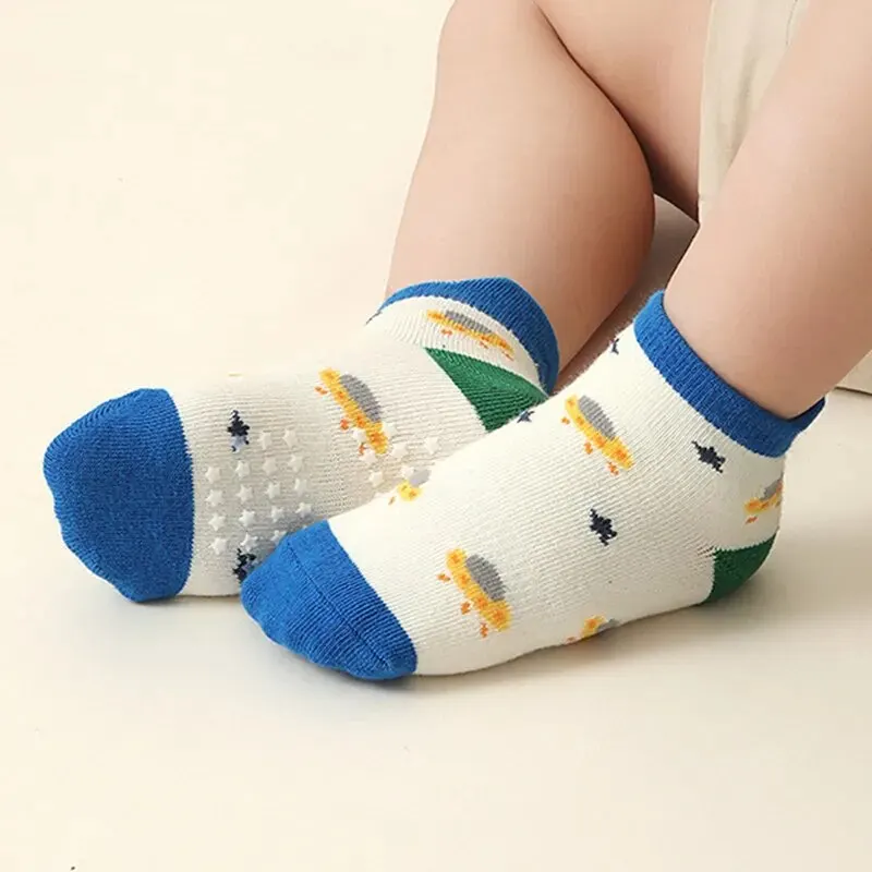 6Pairs/Lot Newborn Baby Non-Slip Socks Kids Boys Girls Cotton Cartoon Soft Sock Children Toddler Long Socks For 0-3 Years