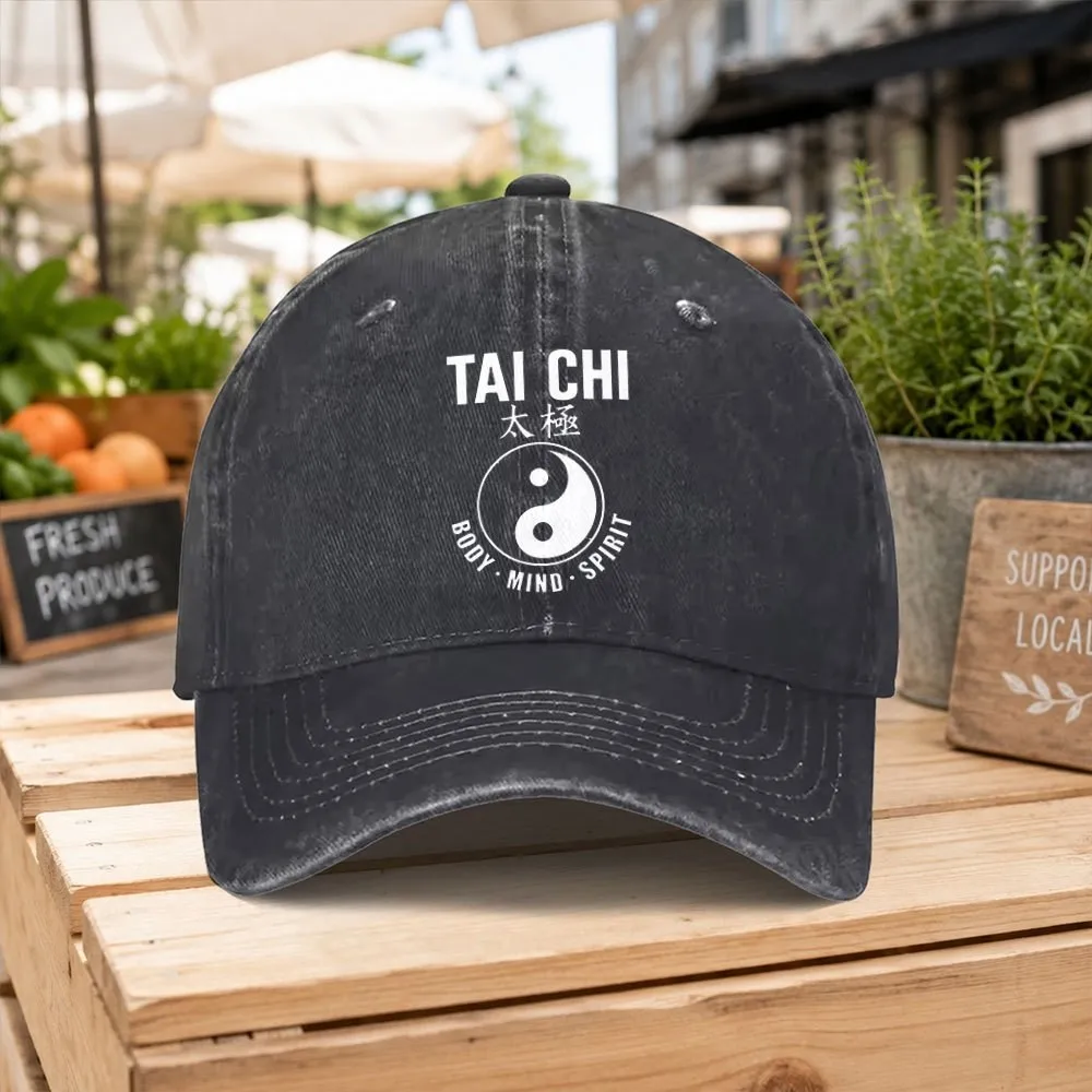 Tai-Chi-Yin-Yang-Baseball-Cap-Unisex-Washed-Cotton-Outdoor-Cap-for-Hiking-Camping-Sports