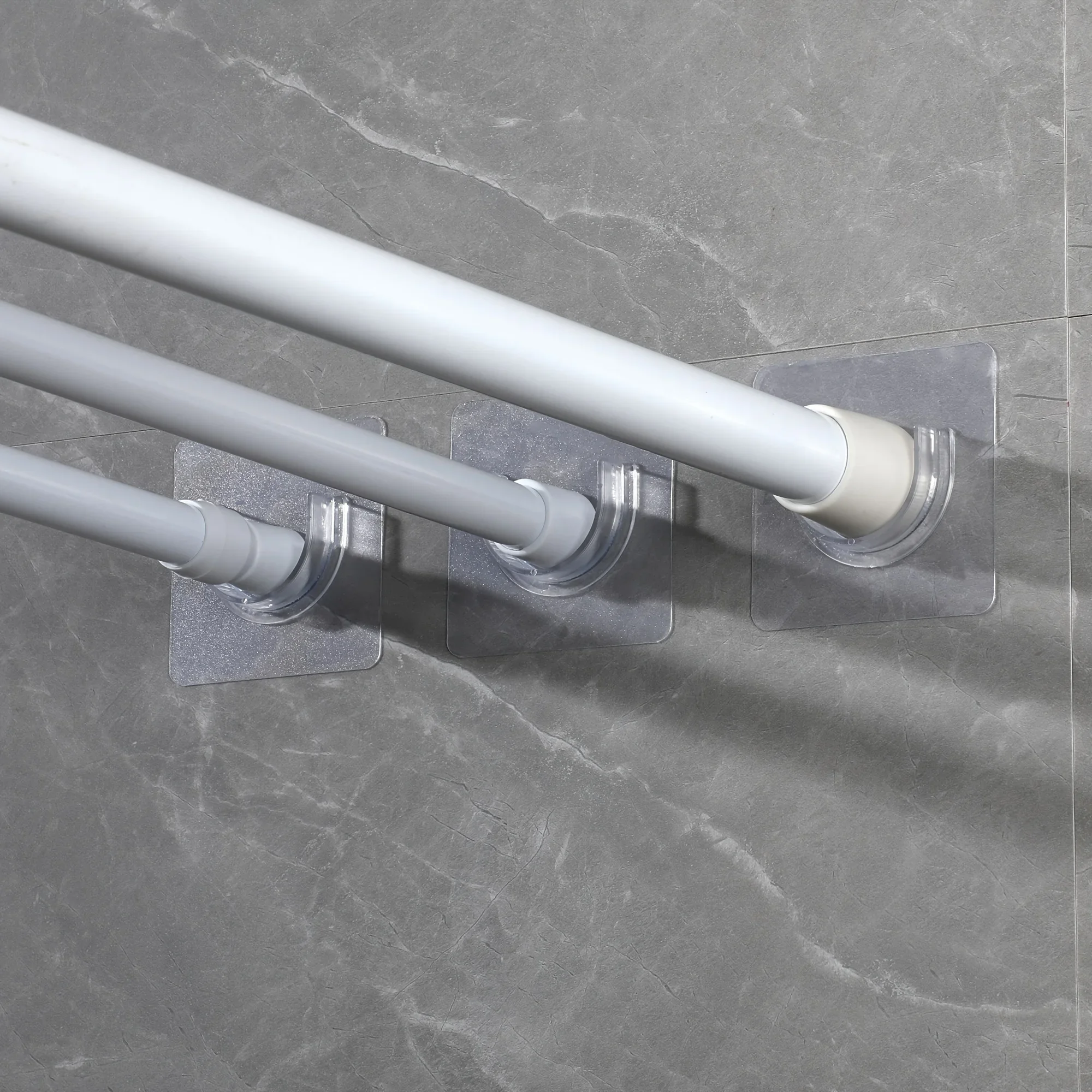 ذاتية اللصق قطب تليسكوبي دعم ملصق لكمة خالية المنزلية قضيب تليسكوبي حامل العارضة جدار السنانير شرائح تثبيت