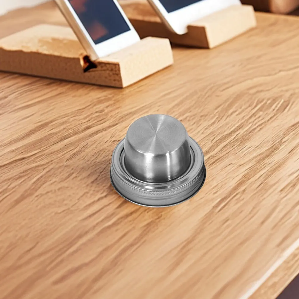 

3Pcs Stainless Steel Cocktail Shaker Caps Leakproof Nonslip Standard Jars for Spices Flour Sugar Home Bar