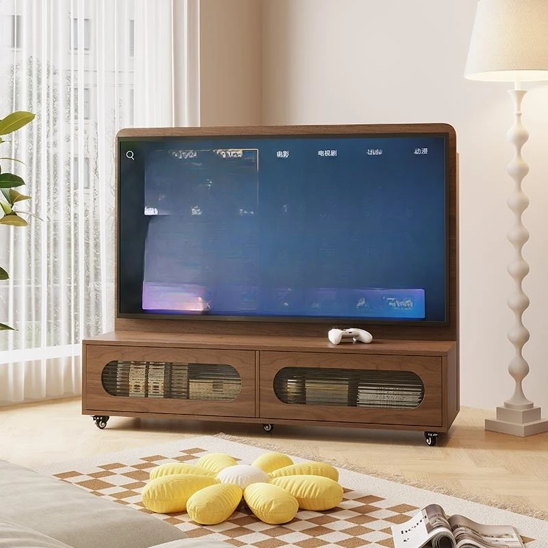 

Movable TV Cabinet Modern Simple Household Small Apartment Living Room Bedroom Storage Book and Newspaper