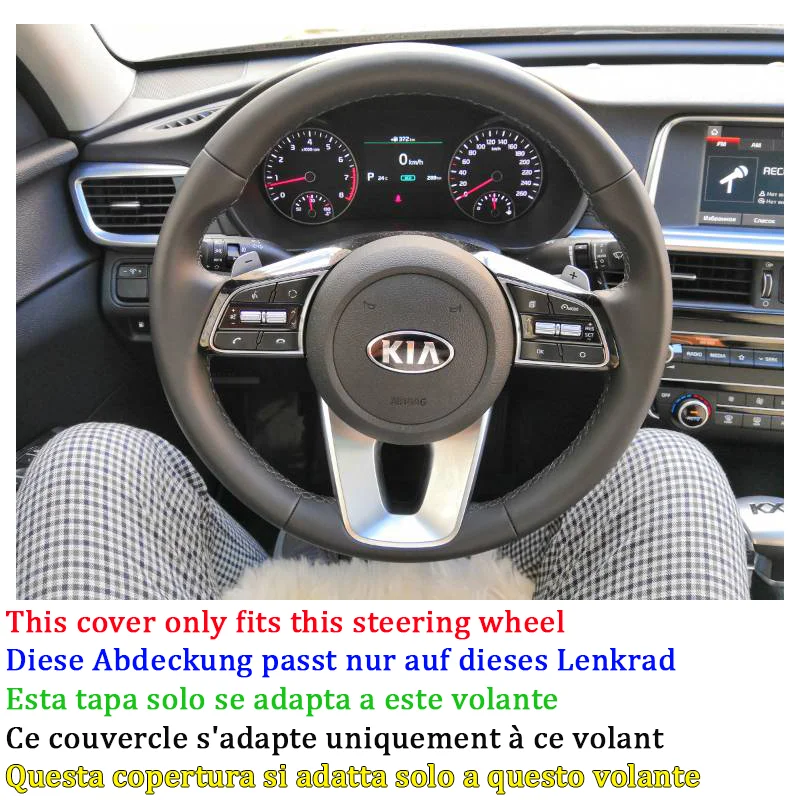 Custom Leather Car Steering Wheel Cover 100% Fit For Kia K5 Optima 2018 2019 Sportage 3 2019 Forte Ceed Cee\'d 2017 2018 2019
