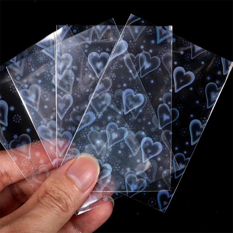 100Pcs 61x88mm Laser Korea Card Sleeves Photcards Clear Protector Kpop Shield Board Games Tarot Cards Photocard Protector Film