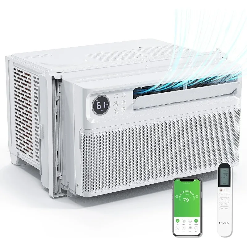 

Оконный кондиционер с поддержкой Wi-Fi 10000 БТЕ с инвертором, блок переменного тока для окна с приложением и голосовым управлением, функция таймера