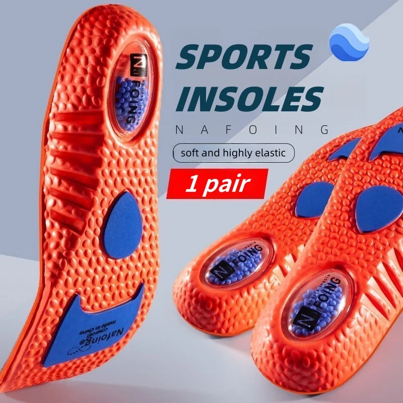 1 Pair Sports Insoles Elastic Running Insole For Shoes Arch Support Insole Shock Absorption Comfortable Feet Cushion