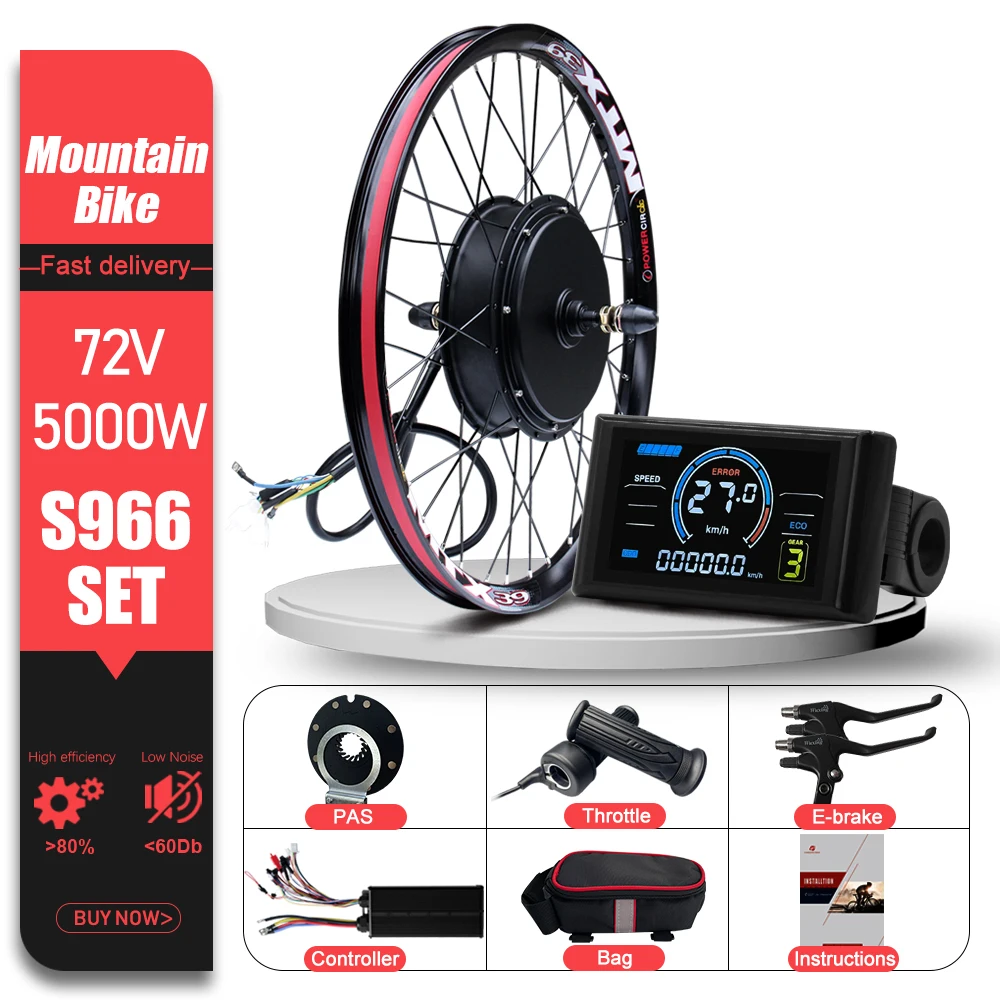 Ebike Conversie Kit 72V 5000W MTX39 Velg Achter Draaien Borstelloze Hub Motor Wiel Dropout 150mm Voor elektrische Fiets ﻿ Conversiekit