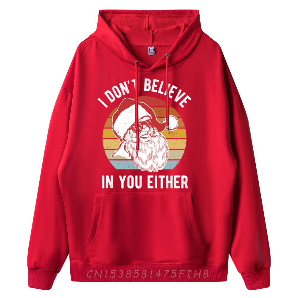 Geek Vintage Retro Santa Shirt Christmas Hoodies Cute Printed Long Sleeve Crew Neck Hoodies Adult Classic Sweatshirt