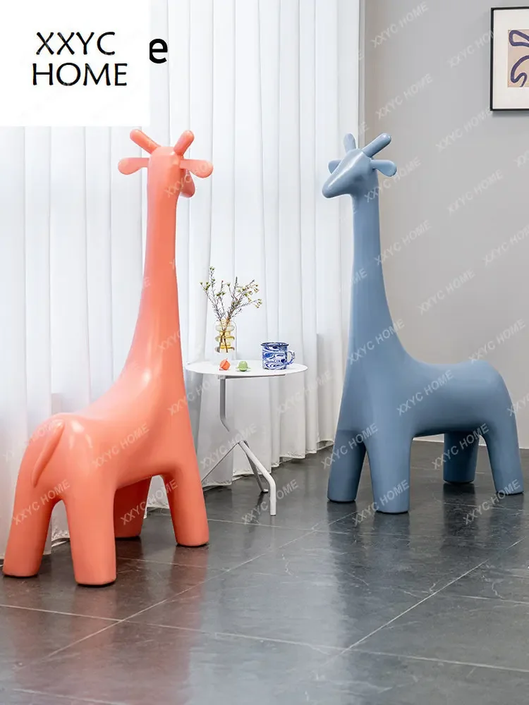 *Cute Animal Seat Living Room Home Creative Cartoon Ornaments Giraffe Changing Shoes Low Stool