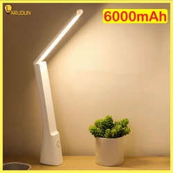 6000mA LED Table Lamp Student Eye Protection Charging Desk Lamp Touch Foldable Children's  Reading Bedside Light Learning Specia