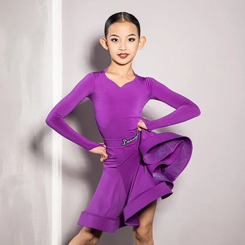 

2024 New Latin Dance Dress Performance Practice Clothes Rules Competition Dance Split Suit Waltz Tango Samba Costume VBH917