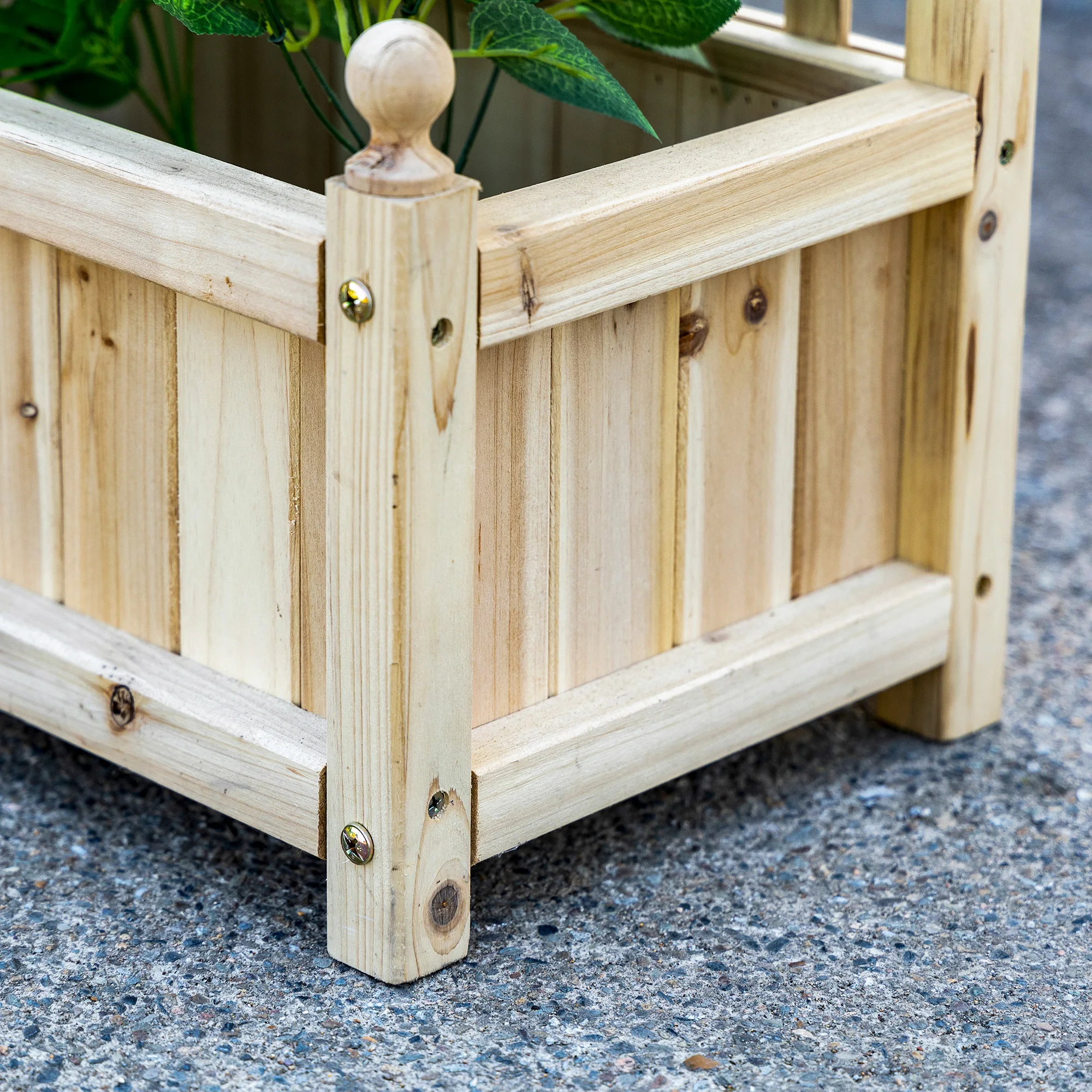 Garden Planters with Trellis for Climbing Vines Indoor Outdoor Natural