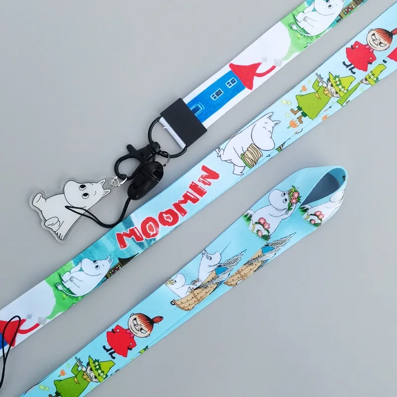 

48CM Hot Kawaii Moomins Series Lanyard Cartoon Character Cute Creativity HD Printing Card Holder Lanyard