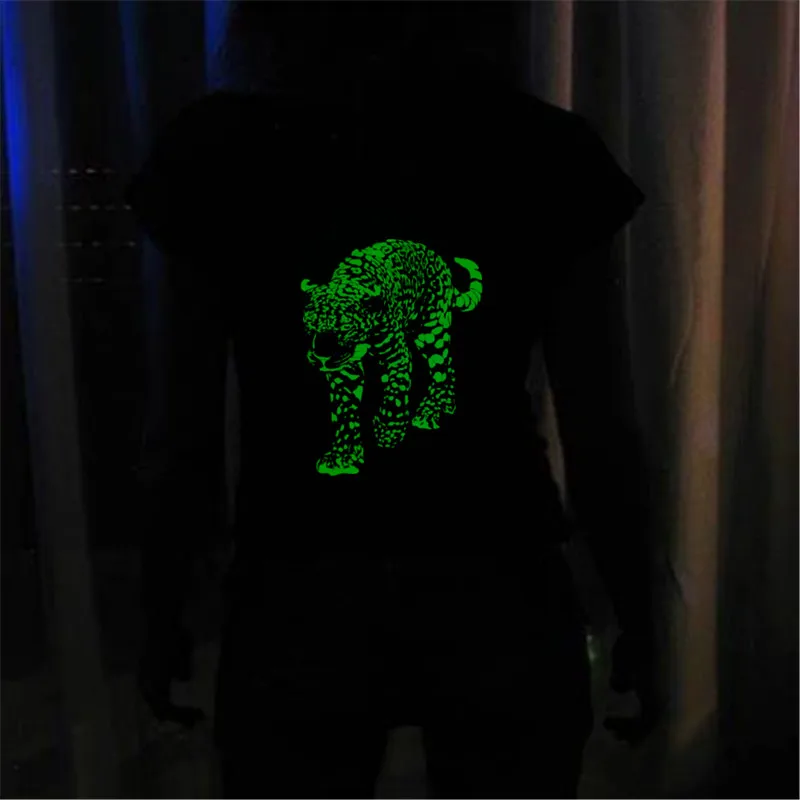 Fashion Animal Style Iron On Patches For Clothing Fluorescence Cool Leopard Heat Transfer Sticker DIY Decoration