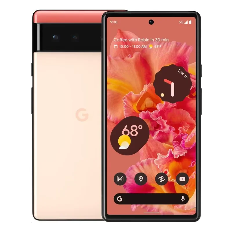 هاتف Google Pixel 6 Pixel6 الأصلي غير مقفول بشاشة 6.4 بوصة وذاكرة وصول عشوائي 8 جيجابايت وذاكرة قراءة فقط 128 جيجابايت NFC ثماني النواة