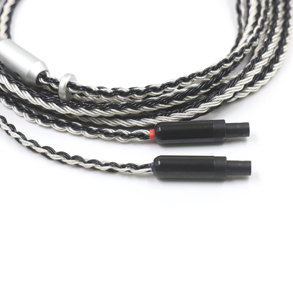 

16 Core Black White Braided Earphone Cable For Sennheiser HD800 HD800s HD820s HD820 Enigma Acoustics Dharma D1000 Headphone