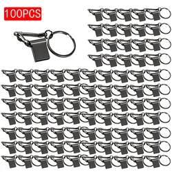 100 PCS LOT USB Flash Drive 128GB Free Custom Logo Pen Drive 64GB Black Free Key Chain 32GB Silver Metal Mini USB Stick 16GB 8GB