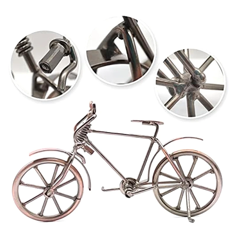 2 Pcs Bicycle Model Retro Bicycle Model Metal Bike Home Desktop Decoration Ornaments