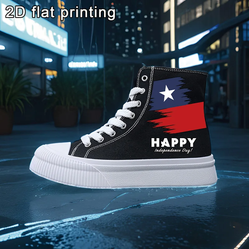 

Women's Sports Shoes for All Seasons, Daily Life, Casual and Simple Women's Canvas Shoes, High-Top Round Toe Flats Bottom Breathable Vulcanized Shoes, Digital Printing Women's Shoes