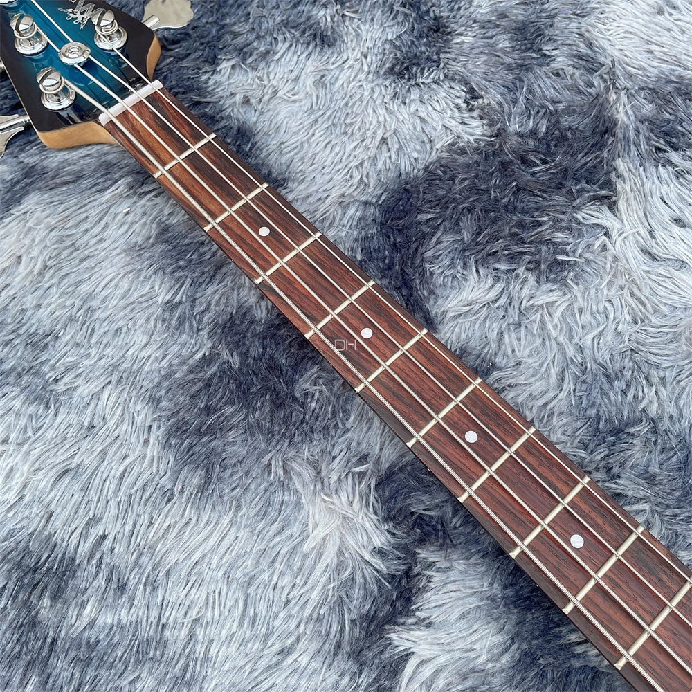 High-quality custom-made electric bass 4-string 5-string bassblack circle blue body maple fingerboard