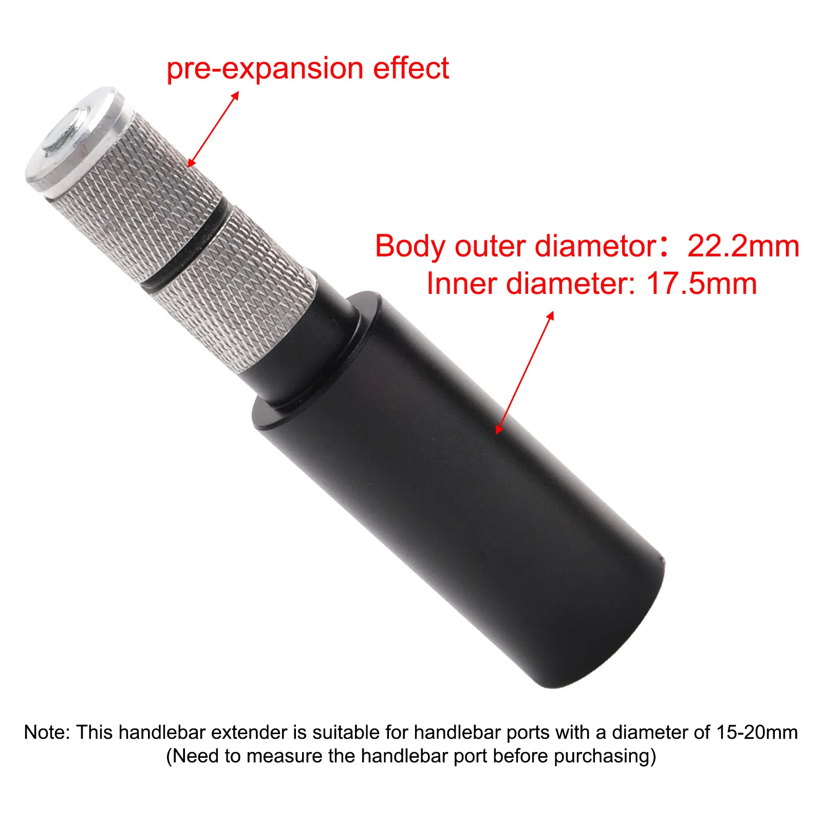 2PCS Mountain Bike Handlebar Bar End Extender Bike Extender Bicycle Fork Stem 15-20mm Adapter Aluminum Alloy Extension Accessory