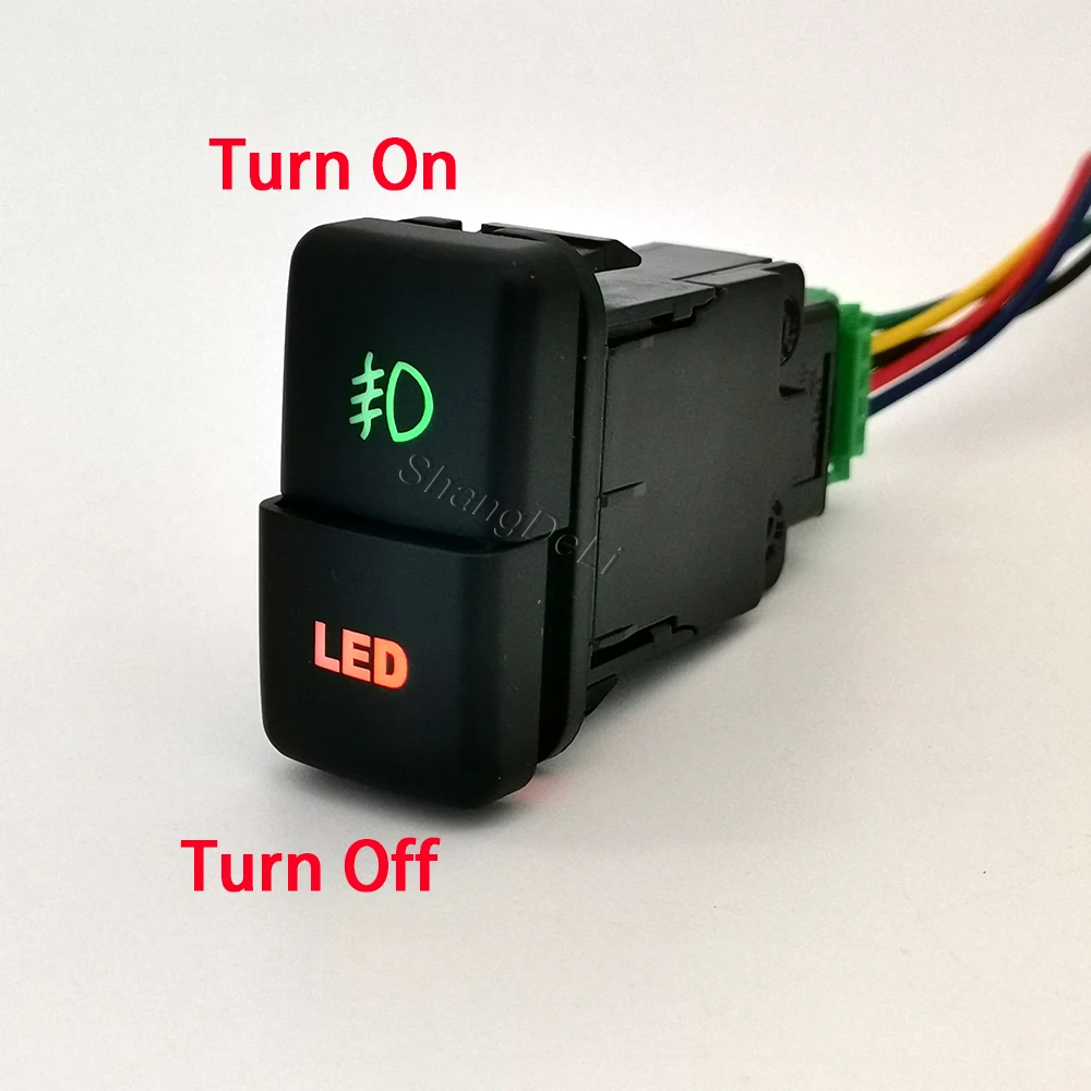 1PC Dual Volume LED Roof Spotlight Power Light Fence Gate Garage DRL Switch Button for Toyota FJ Land Cruiser Prado 120 LC100