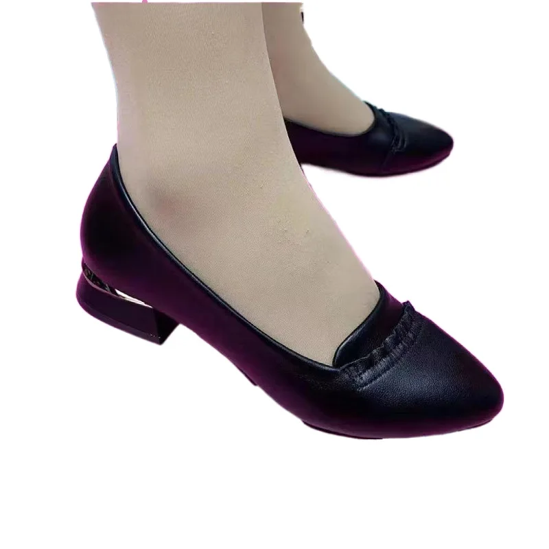 Spring Women Pumps Shoes Pointed Toe Women Flat Shoes Solid Color Slip On Casual Shoes Soft Comfort Pu Leather Chaussure Femme
