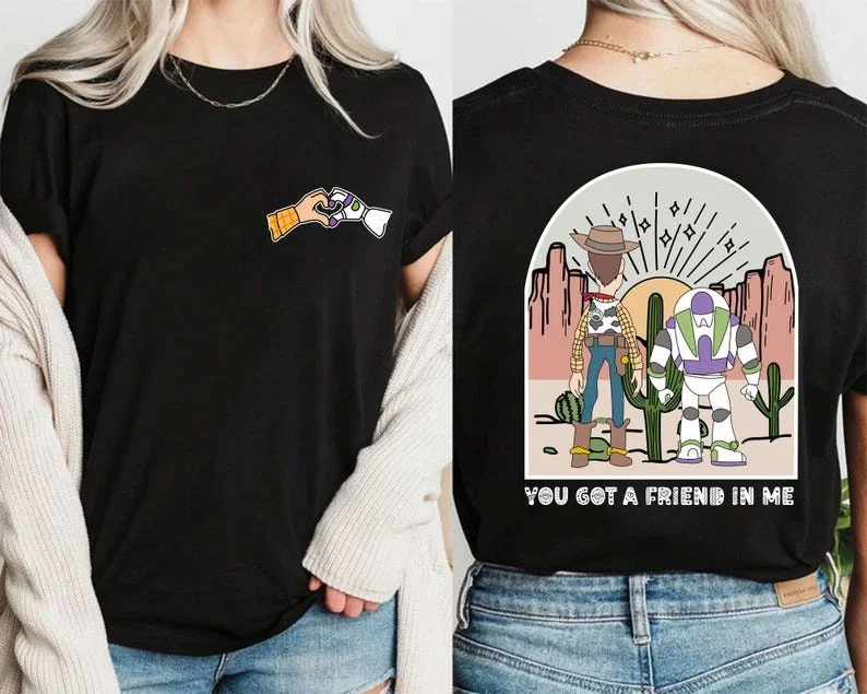 2025 جديد حار ديزني قصة لعبة لإنفينيتي وما بعد تي شيرت المرأة الرجال البلوز الخريف الشتاء المتضخم للجنسين