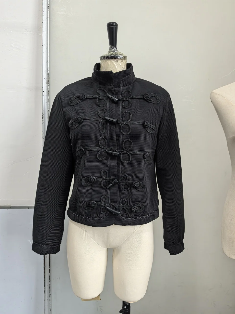 Vintage Women's Napoleon Jacket Stand Collar Single Breasted