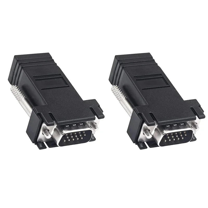 VGA Extender Male to LAN CAT5e/6 RJ45 Network Ethernet Cable to 20M VGA Female to Male Adapter for PC Laptop Computer Projector