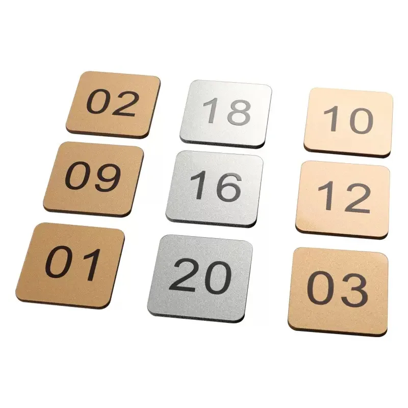

10pcs Acrylic number plate mark serial plate seat number house dining table number plate back paste plastic sign