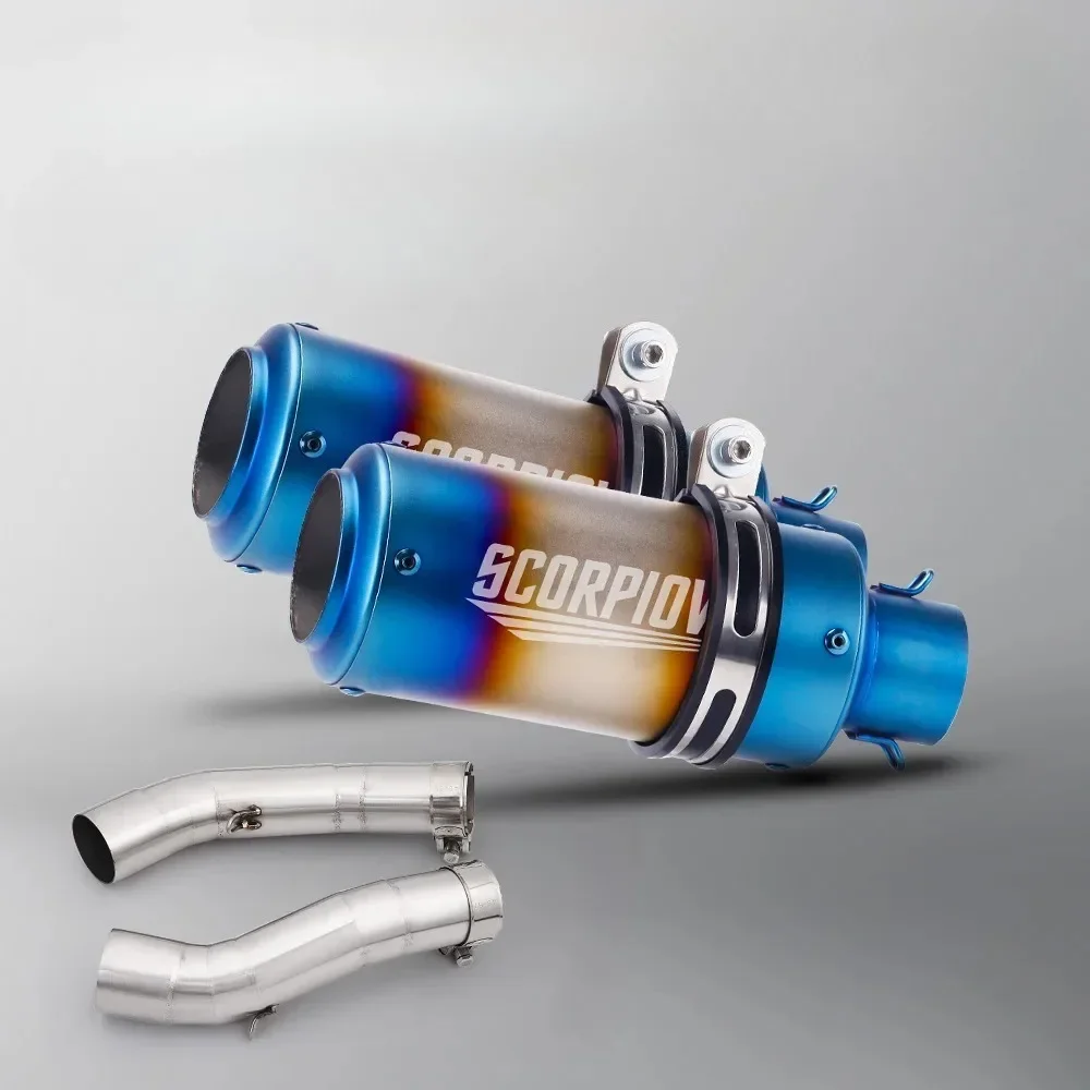 For Yamaha R1 2004-2006 YZFR1 YZF-R1 Escape Slip-On Motorcycle Exhaust Mid Link Pipe 51MM Black/Silvery/Carbon/Blue Muffler Tips