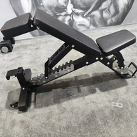 Professional Commercial Gym Workout Flat Weight Bench Incline Decline Dumbbell Sit up Adjustable Bench With Transport Wheels