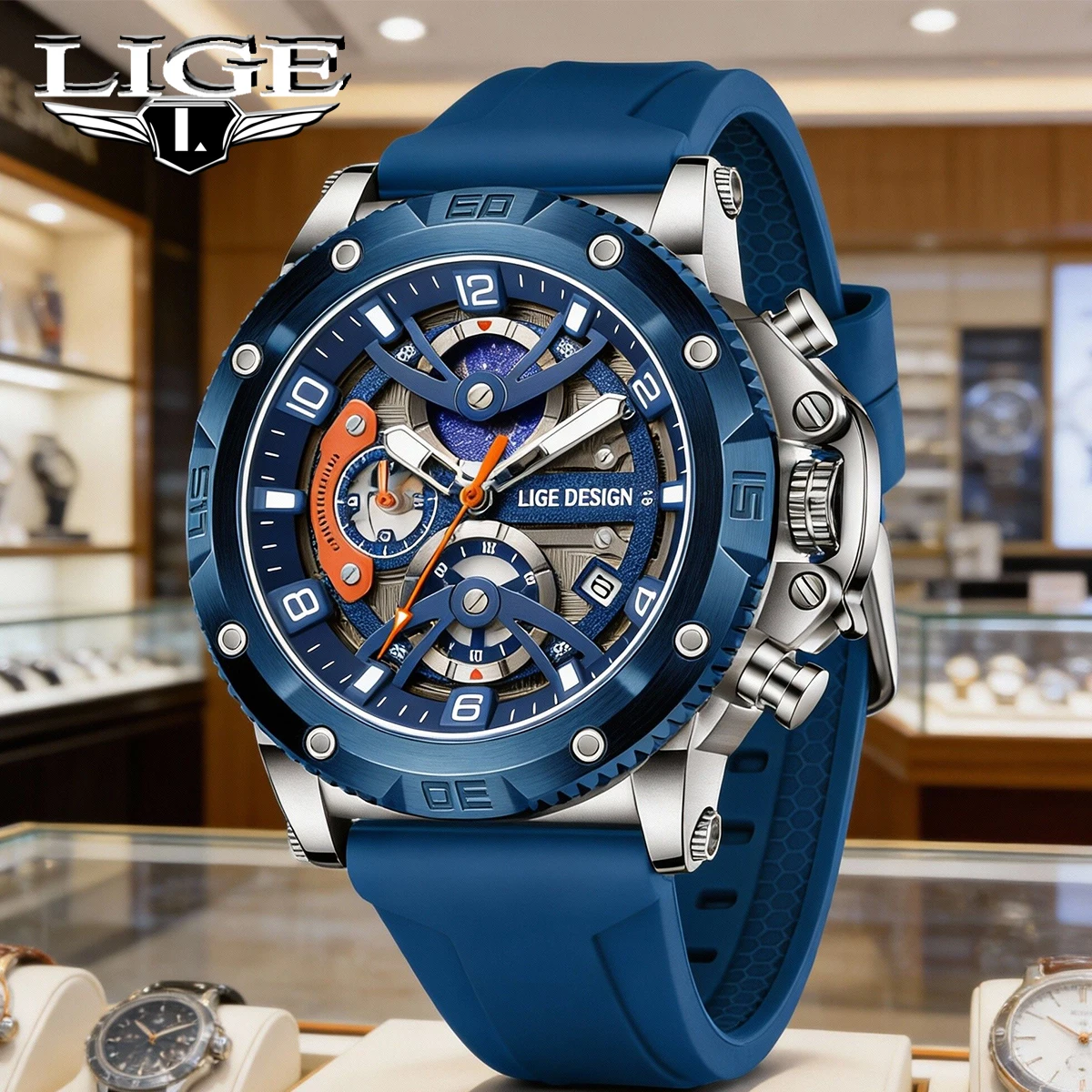 

Мужские спортивные часы LIGE, кварцевые, силиконовые, светящиеся, водонепроницаемые, деловые часы, reloj hombre, relógio de homem