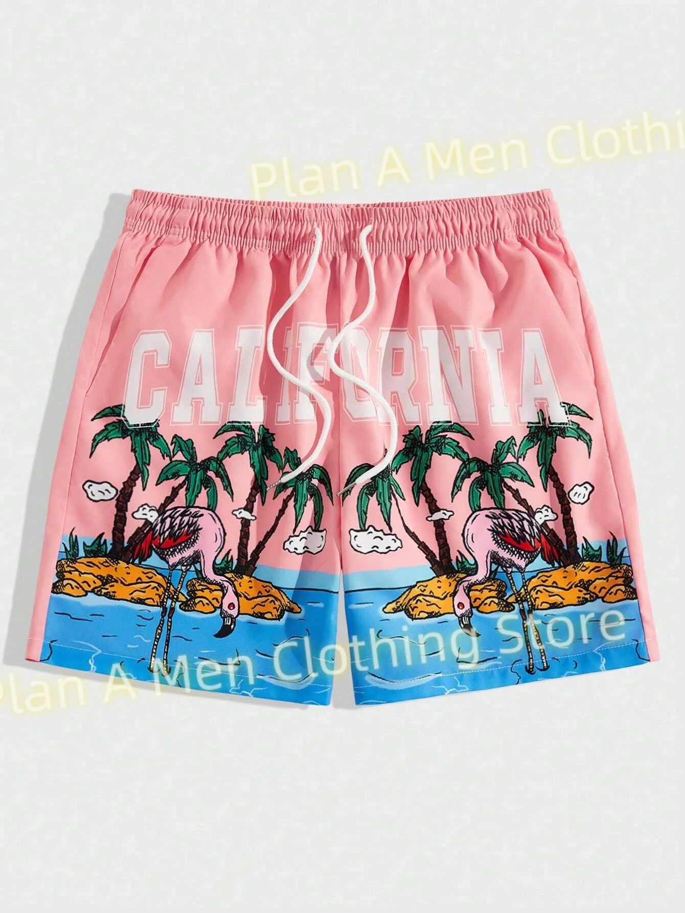 Hawaiian Island Print Men Beach Shorts Fashion Casual Workout Shorts Men Gym Shorts Hawaii Holiday Sports Shorts Men Clothing