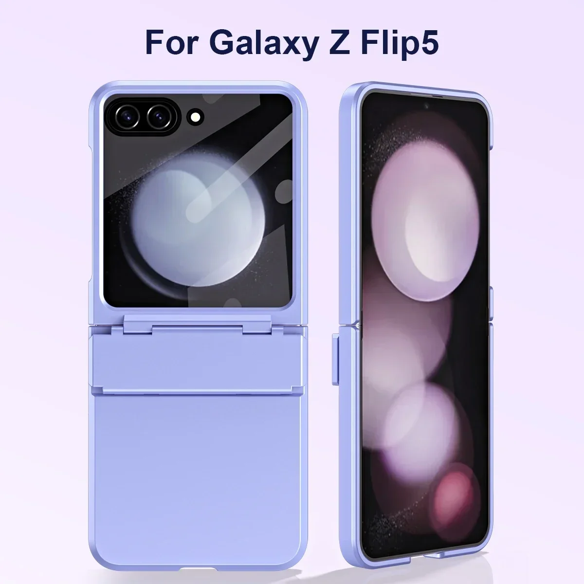 

Однотонный чехол с петлями для Samsung Galaxy Z Flip 6 5G ZFlip5, закаленная пленка на переднем экране, универсальный защитный противоударный чехол