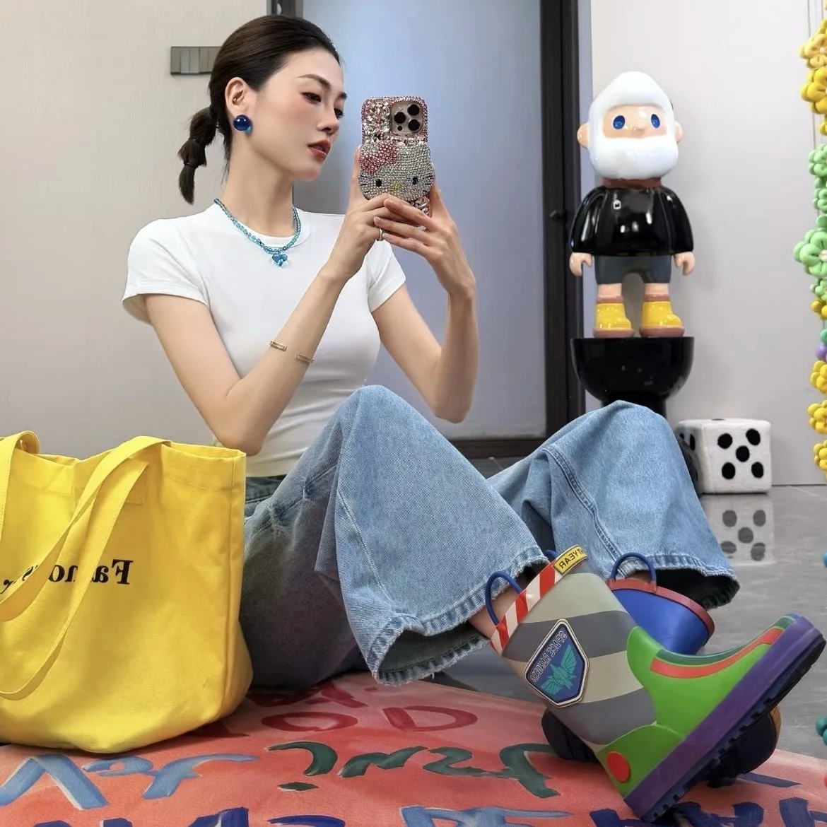 جديد ديزني الكرتون الاطفال لعبة قصة احذية المطر طالب احذية المطر الأطفال أزياء المرأة عدم الانزلاق أحذية قصيرة #3