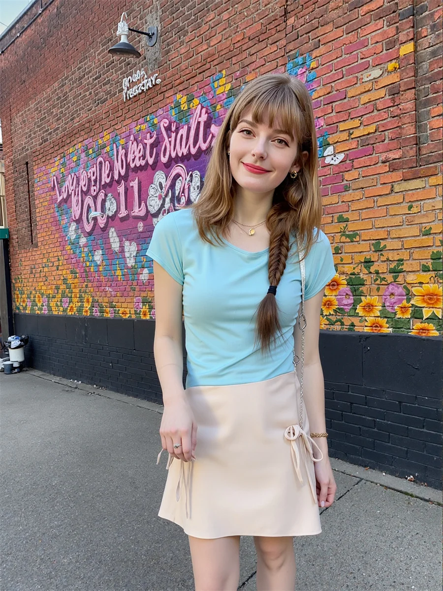 Suave sólido mini saias femininas em camadas plissado cordão saia bonito feminino elegante artístico retalhos apliques versátil clássico